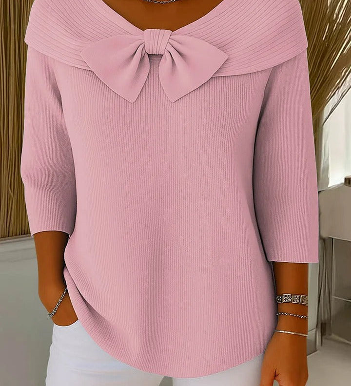 TIVELLA | SWEATER WITH BOW AND ROUND NECKLINE A minha loja