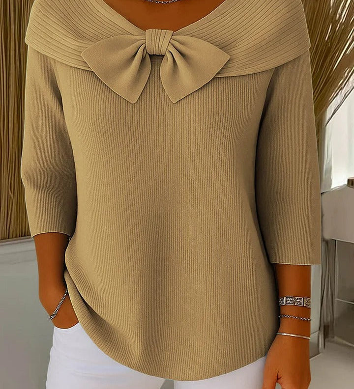 TIVELLA | SWEATER WITH BOW AND ROUND NECKLINE A minha loja