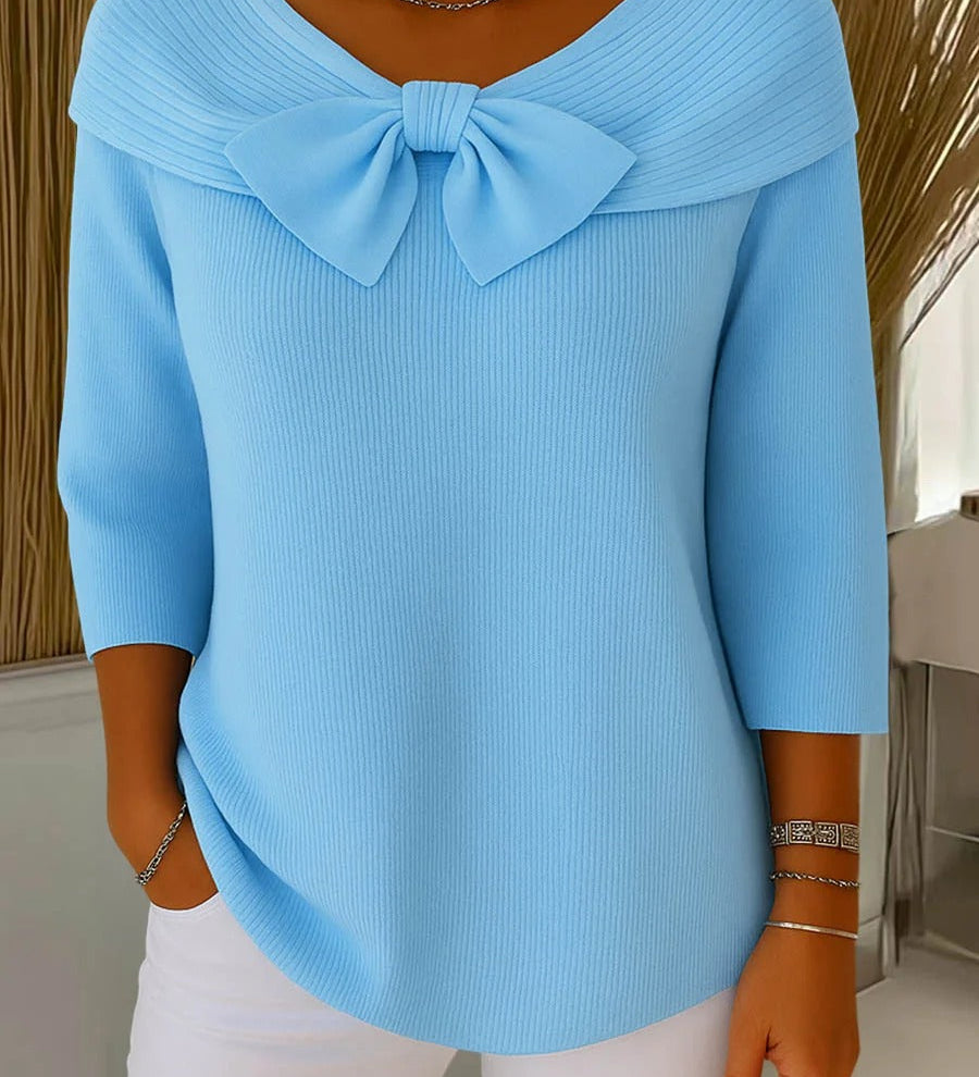 TIVELLA | SWEATER WITH BOW AND ROUND NECKLINE A minha loja