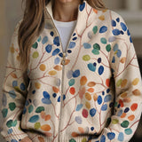 Delphine | Cardigan Donna Botanico con Zip