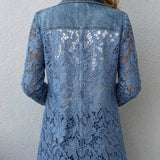 Lacinda | Blazer con Pannelli in Pizzo Floreale