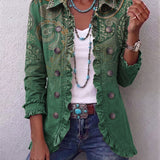 Jemara | Giacca Boho con Volant e Motivo Paisley