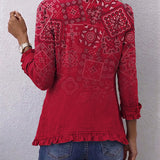 Criselle | Giacca con Volant e Motivo Paisley Sfumato