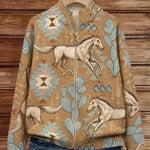 Perpetua™ | Cardigan Zip Desert Horse & Cactus A minha loja