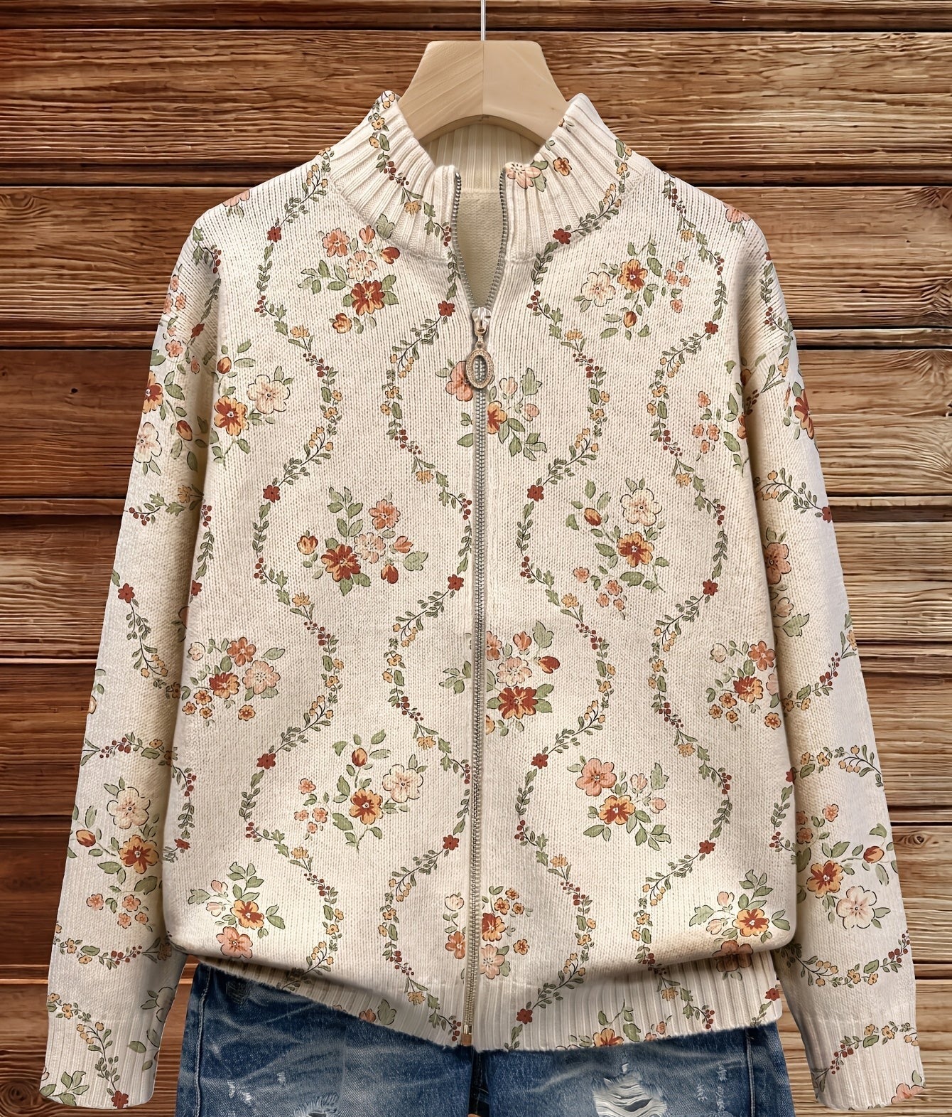 Persephone™ | Crema Stampata con Eleganti Viti Floreali A minha loja
