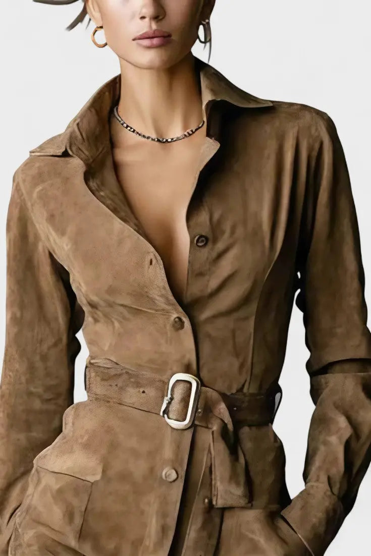 Veronika™ | Abito midi in suede A minha loja
