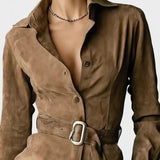 Veronika™ | Abito midi in suede A minha loja