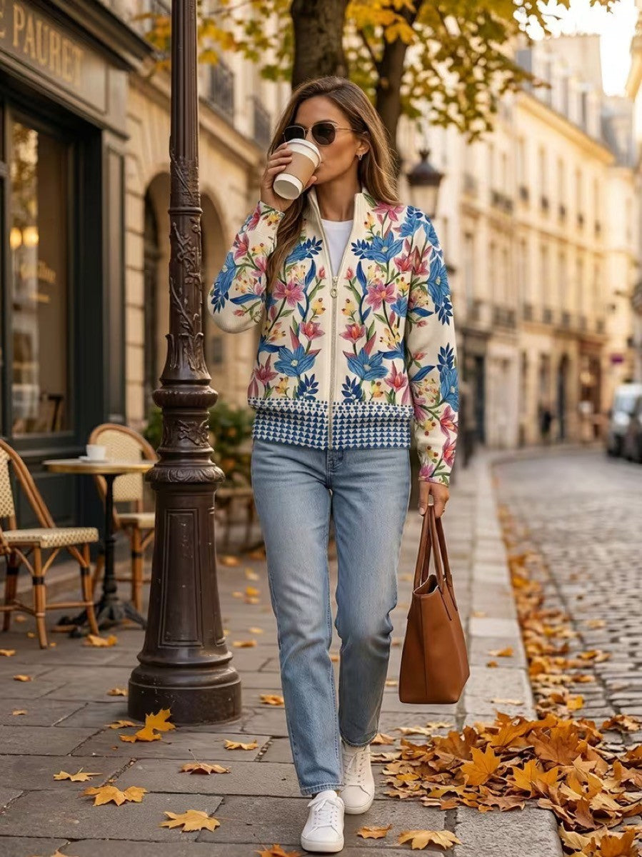 Tabitha™ | Giardino Botanico Zip Cardigan Floreale A minha loja