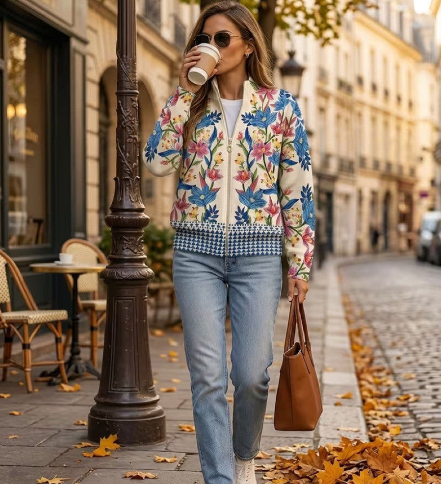 Tabitha™ | Giardino Botanico Zip Cardigan Floreale A minha loja