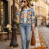 Clementine | Cardigan Donna Botanico Floreale con Zip
