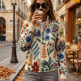 Clementine | Cardigan Donna Botanico Floreale con Zip