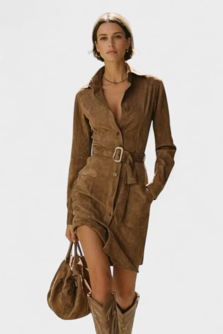 Veronika™ | Abito midi in suede A minha loja