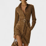 Veronika™ | Abito midi in suede A minha loja