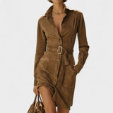 Veronika™ | Abito midi in suede A minha loja