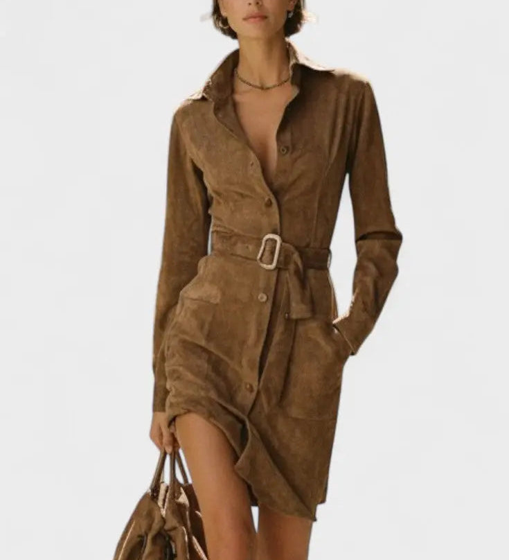 Veronika™ | Abito midi in suede A minha loja