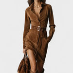 Veronika™ | Abito midi in suede A minha loja