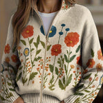 Wrenna™ | Zip-Up Cardigan in Wildflower Print A minha loja