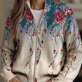 Seraphine | Cardigan Donna Floreale Sfumato con Zip